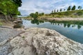 Pool of clear,blue river water at Niagara Falls in the dry season,nr Podgorica,Montenegro Royalty Free Stock Photo