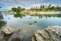 Pool of clear,blue river water at Niagara Falls in the dry season,nr Podgorica,Montenegro Royalty Free Stock Photo