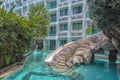 Pool in the condominium courtyard Amazon Royalty Free Stock Photo
