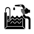 Pool construction black glyph icon