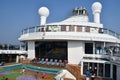 Pool deck aboard the Royal Caribbean Quantum of the Seas cruise ship sailed from Seattle, Washington Royalty Free Stock Photo