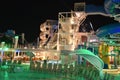 Pool deck on the Norwegian Bliss cruise ship, docked in San Diego, California Royalty Free Stock Photo