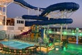 Pool deck on the Norwegian Bliss cruise ship, docked in San Diego, California Royalty Free Stock Photo