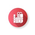 Pool depth red flat design long shadow glyph icon