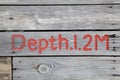 Pool depth sign Royalty Free Stock Photo