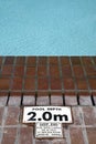 Pool depth sign Royalty Free Stock Photo