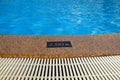 Pool depth sign. Royalty Free Stock Photo