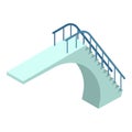 Pool diving board icon, isometric style