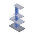 Pool diving tower icon, isometric style
