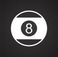Pool eight ball icon on black background for graphic and web design, Modern simple vector sign. Internet concept. Trendy symbol Royalty Free Stock Photo