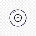 Pool eight ball line icon. Billiard game thin linear signs. Outline magic ball simple concept for websites, infographic, mobile ap Royalty Free Stock Photo