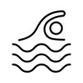 Pool flat icon. Single high quality outline symbol of water for web design or mobile app