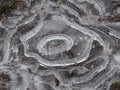 Natural ice sculpture in small pool