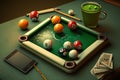 A pool game code and some accessories, AI generated