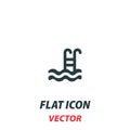 Pool icon in a flat style. Vector illustration pictogram on white background. Isolated symbol suitable for mobile concept, web