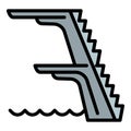 Pool jump tower icon, outline style