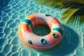 pool lifebuoy summer vacation palm. Illustration Generative AI