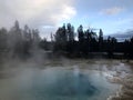 Pool in Lower Geyser basin in Yellowstone National Park in Wyoming Royalty Free Stock Photo