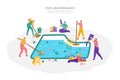 Swimming pool searvcice flat concept Royalty Free Stock Photo