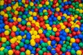 Pool with many colored balls in the kids playing room Royalty Free Stock Photo