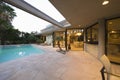 Pool And Modern Home Exterior Royalty Free Stock Photo