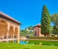 The pool in Partal garden, Alhambra, Granada, Spain