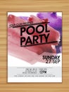 Pool Party celebration flyer or template.