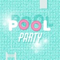 Pool party flyer, poster, invitation or banner template. Vector illustration flat design Royalty Free Stock Photo