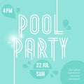 Pool party flyer, poster, invitation or banner template. Vector illustration flat design Royalty Free Stock Photo