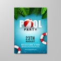 Pool party flyer template vector illustration Royalty Free Stock Photo