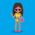 Pool Party Girl Mulatto Ball Brown 14 Royalty Free Stock Photo