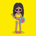 Pool Party Girl Mulatto Ball Dark 15 Royalty Free Stock Photo