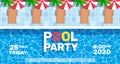 Pool party horizontal banner design