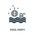 Pool Party icon. Simple illustration from night club collection. Creative Pool Party icon for web design, templates Royalty Free Stock Photo