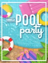 Pool Party Invitation Art beach ball water fun colorful Royalty Free Stock Photo