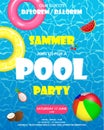 Pool party invitation Royalty Free Stock Photo