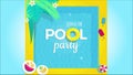 Pool party invitation illustration tamplate with swimming pool background