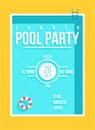 Pool party poster. Summer party invitation, flyer concept Royalty Free Stock Photo