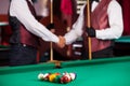 Pool players. Royalty Free Stock Photo