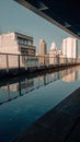 Pool reflex of Banespa Skyscraper Royalty Free Stock Photo