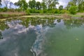 Pool remains with sky reflection from the Someseni Baths near Cluj Royalty Free Stock Photo