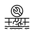 pool repair services line icon vector illustration