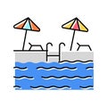 pool resting color icon vector illustration