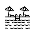 pool resting line icon vector illustration