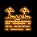 pool resting neon glow icon illustration