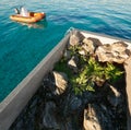 Pool with rocks instead of water