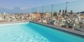 Pool in the rooftop Barcelona hotel Royalty Free Stock Photo
