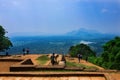 Pool in the royal garden palace complex on the top of Sigiriya Rock or Lion Rock near Dambulla in Sri Lanka