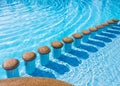 Pool seats in swimming pool Royalty Free Stock Photo