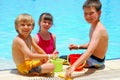 Pool side fun Royalty Free Stock Photo